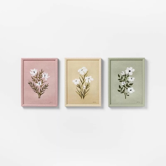 12"x16" Flower Framed Arts (Set of 3) - Threshold™ designed with Studio McGee - Picture 1 of 8